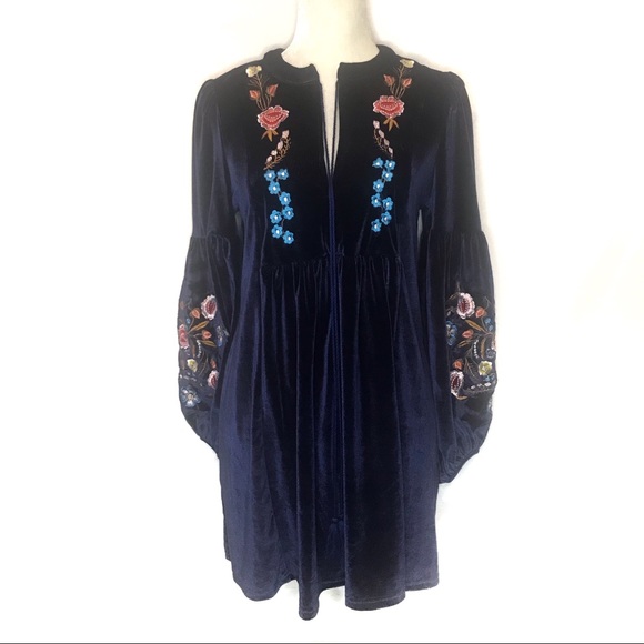 TRIBAL NATIVE BOHO GYPSY HIPPIE VELVET DRESS - Picture 6 of 8